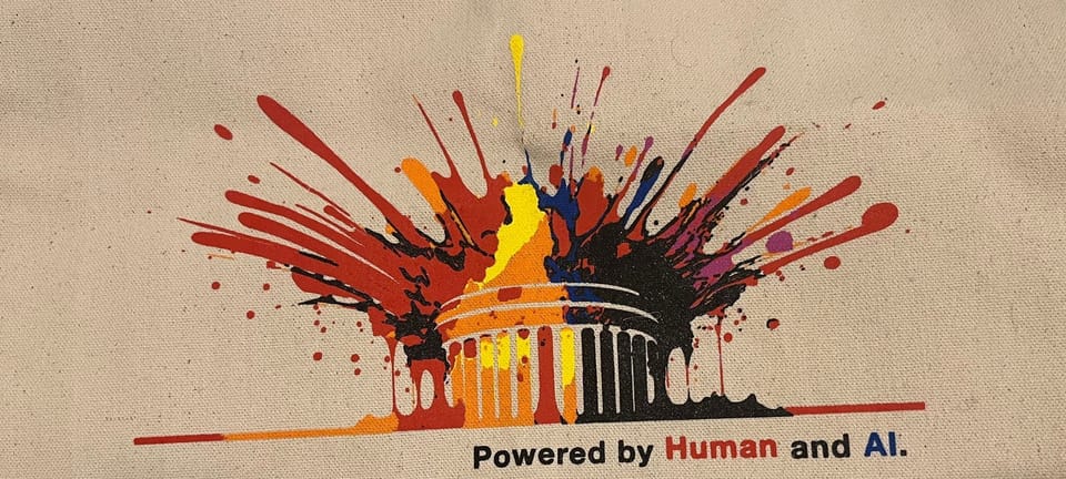 A picture of MIT exploding in color paint